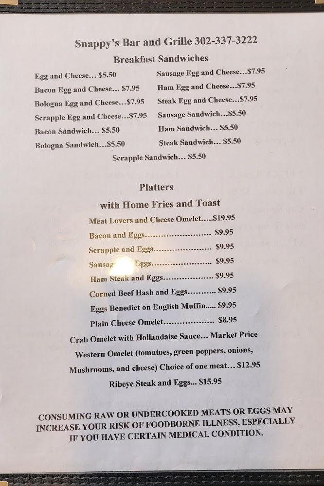 Snappy's Bar & Grille Menu image 3